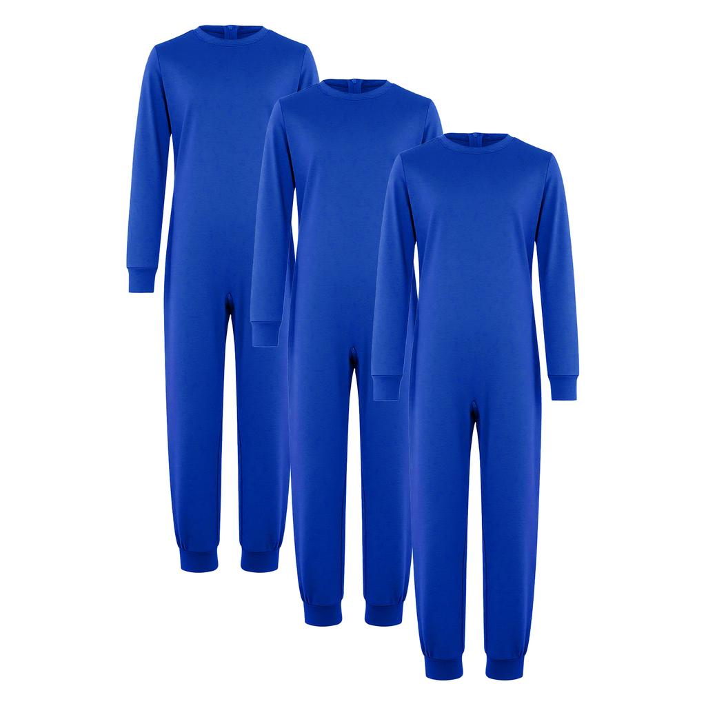 Ropa Adaptativa Especial para Niños y Niñas Unisex Conjunto de 3 Piezas Mono de Algodón Manga Larga Cremallera Trasera Invisible