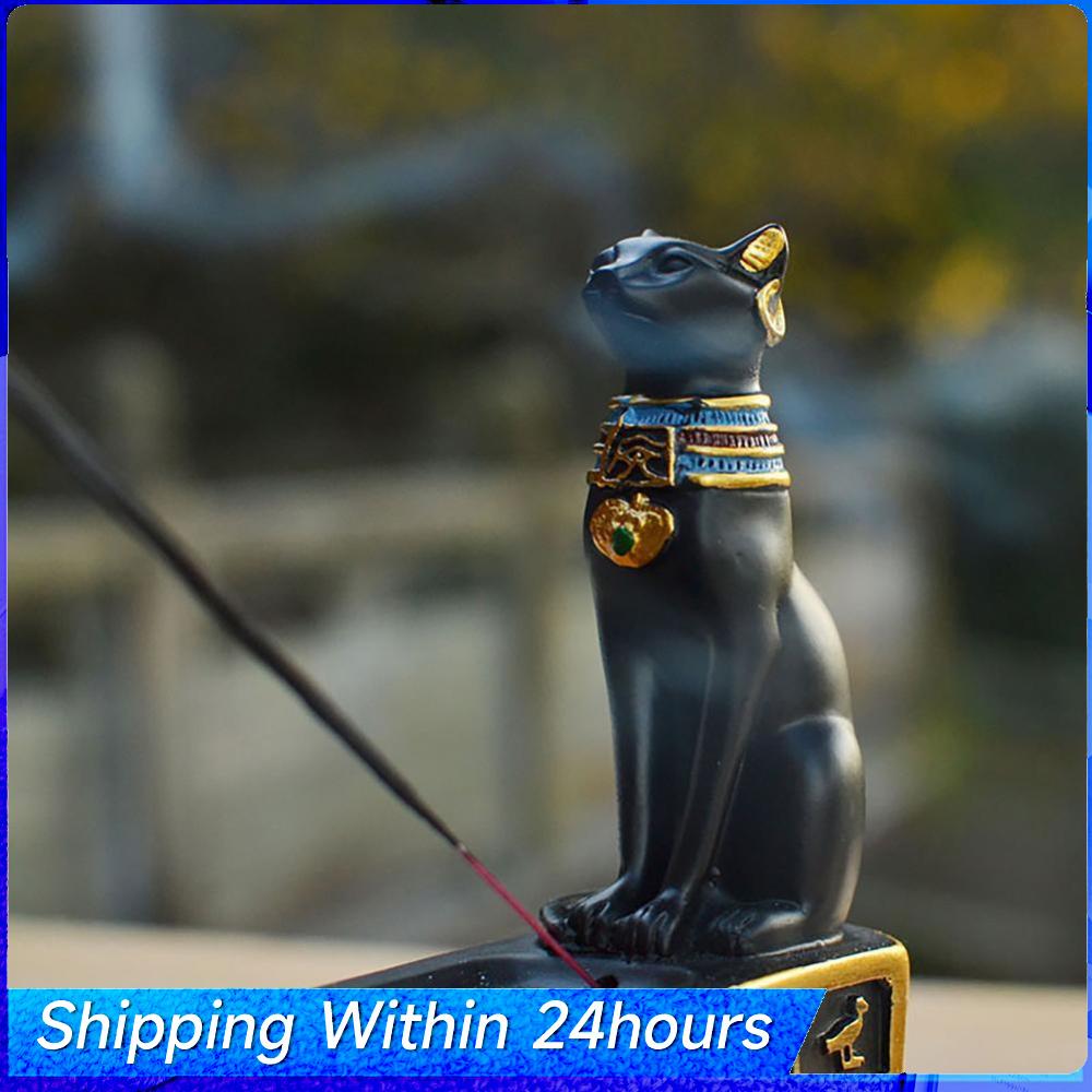 

Resin Egyptian Cat Incense Holder Creative Egyptian Mythology Ornament Living Room Art Sculpture Home Decor Gifts China Mainland
