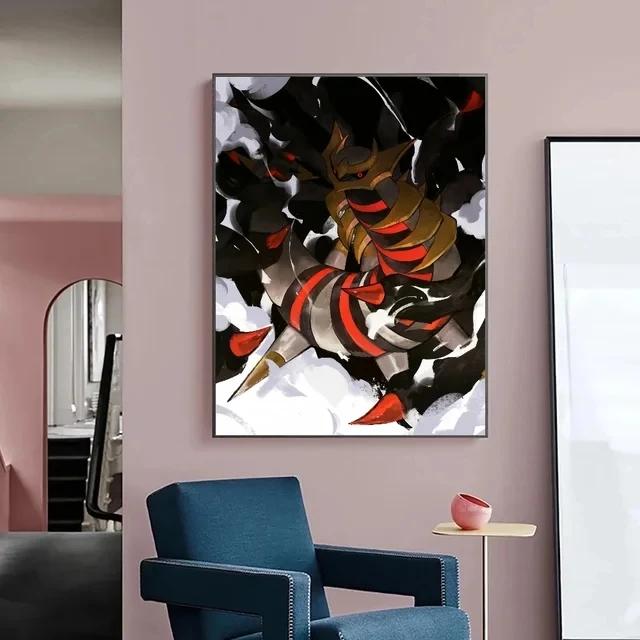 Pokemon Japanese Anime Peripheral Pikachu Charizard Giratina Wall Art Poster Decor Canvas PaintingModern Room Decorate Picture