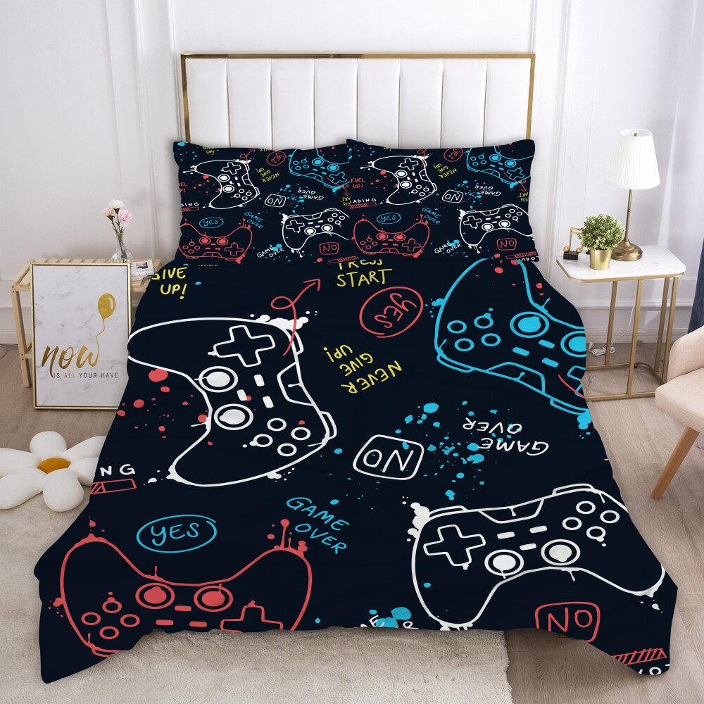 

Gamepad Quilt Cover Collection Full Size Colorful Video Game Control Button Zone Comforter Cover Gamer Player Joystick Single Size Bed Ensemble EU single(135x200cm)