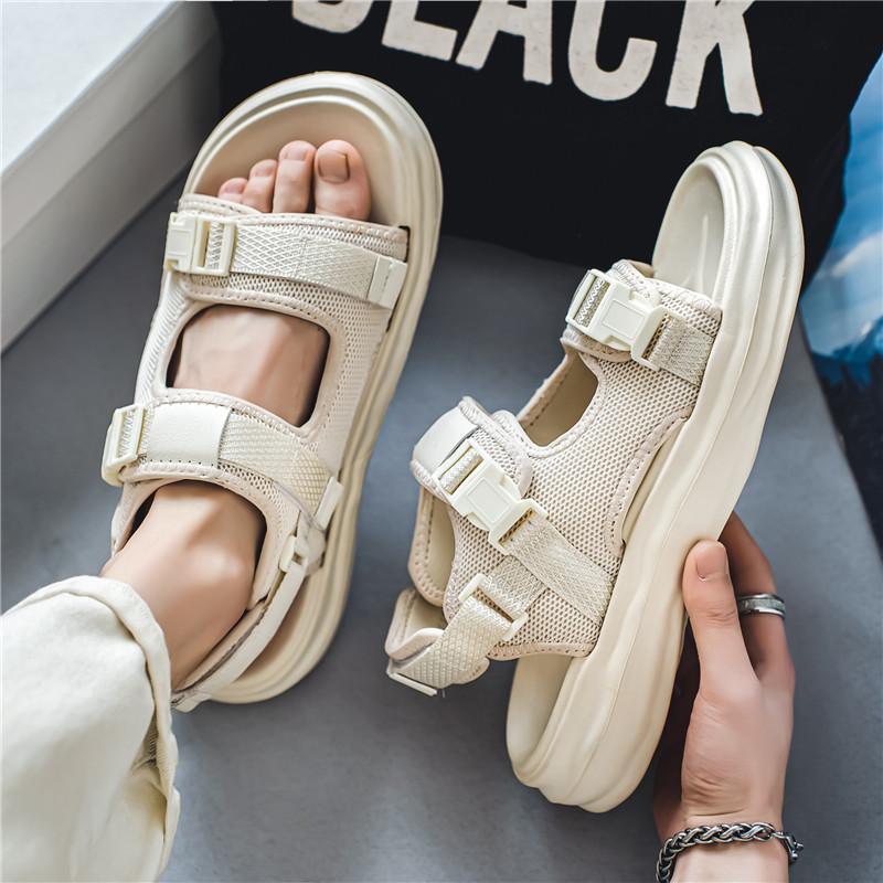 Sandali Estivi alla Moda da Uomo 2024 Leggeri Velcro Gancio Sandali Romani da Uomo Casual Sportivi Sandalo da Spiaggia per Uomo Ciabatte Infradito Open-toe