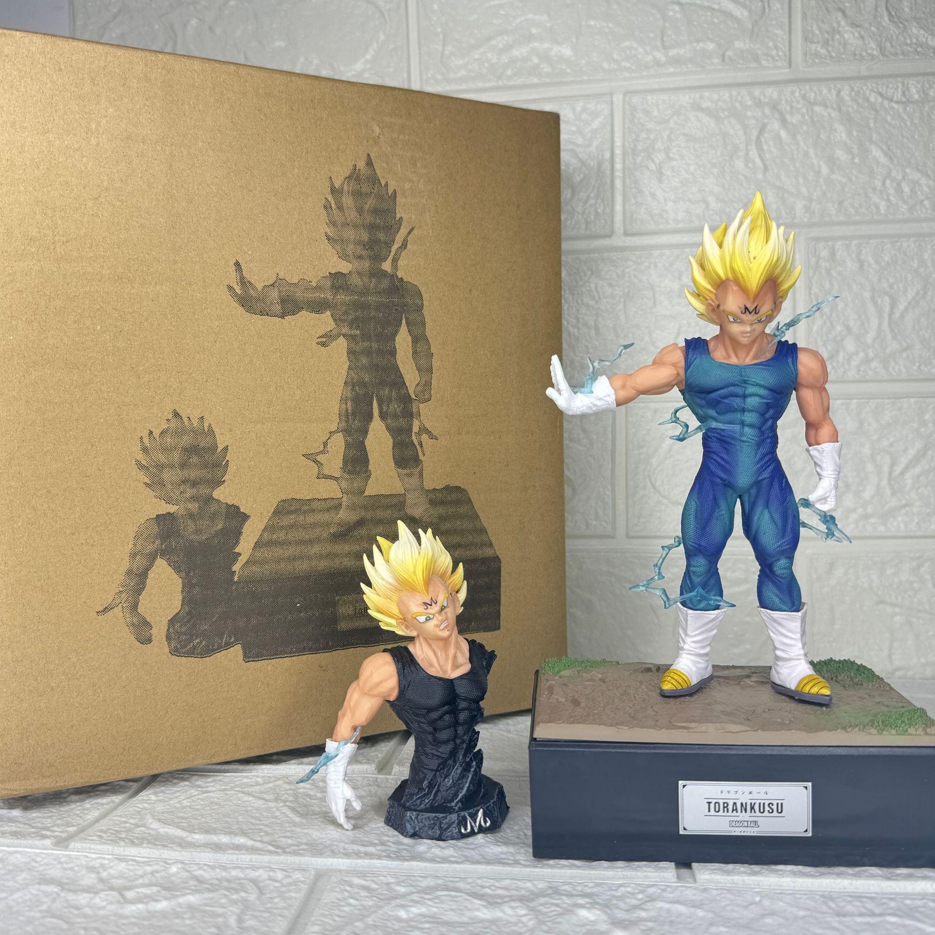 

Demonized Vegeta Dual Head Statue - Dragon Ball Battle Anime Figure Ornament