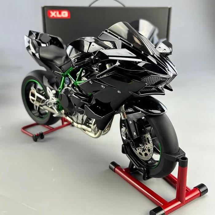zmart 1/6 Kawasaki Racing Ninja 500 H2R Motorcycle Simulation Sound & Light Bike Model - Diecast Black