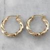Classic  Gold Color Hoop Earrings Simple Metal Round Twist Earrings for Women Engagement Wedding Jewelry