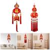 Lucky Fu Hanging Ornament Velvet Wood Traditional Chinese New Year Pendant for 2026 Spring Festival Home Decor