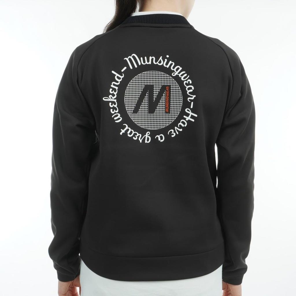 Munsingwear ENVOY Crew Neck Cut and BK00 Sew, Lightweight, Stretch, Sporty, Golf, MG4FSW52L, Women's, (Black)