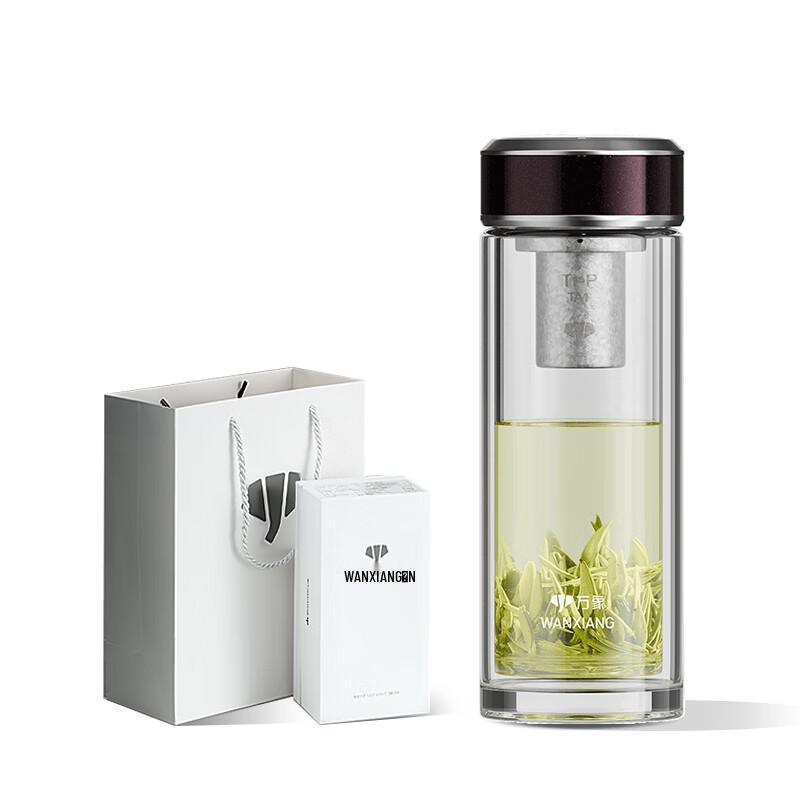 Wanxiang Titanium Silver Antibacterial Double-Layer Glass Cup