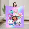 Cartoon Cute Gabbys Dollhouse Blankets Fleece Summer  Breathable Warm Throw Blanket for Bedding Outdoor Plush Thin Quilt