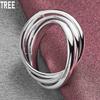 925 Sterling Silver Three Ring Ring Exquisite Charm Fashion Wedding Jewelry