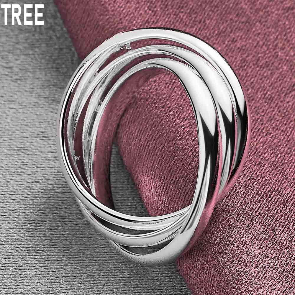 925 Sterling Silver Three Ring Ring Exquisite Charm Fashion Wedding Jewelry