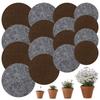 16 stk Plantebrikke Matte 4/6/8/10 Tommer Filt Plantefat Reversibel Rund Stoff Planteunderlagsmatte Absorberende Blomsterpotte Brikke Matter