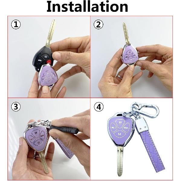 Schlüsselanhänger-Abdeckung, kompatibel mit Toyota Camry RAV4 Corolla 4Runner Avalon Venza Yaris Zubehörschale