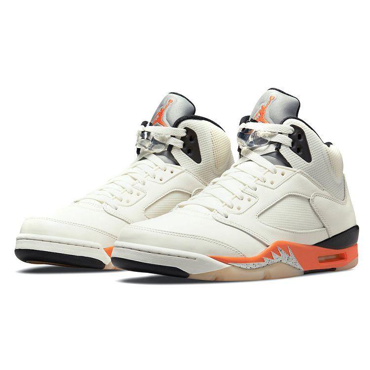 Air Jordan 5 Retro Shattered Backboard Men Sneakers White Sail Orange-Blaze DC1060-100