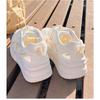Women Summer Breathable Mesh Hollow Out Thick Sole Casual Platform White Sneakers