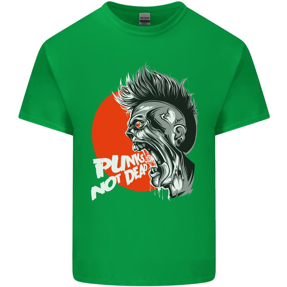 Punks Not Dead Rock Music Skull Unisexs Cotton TShirt Tee Top