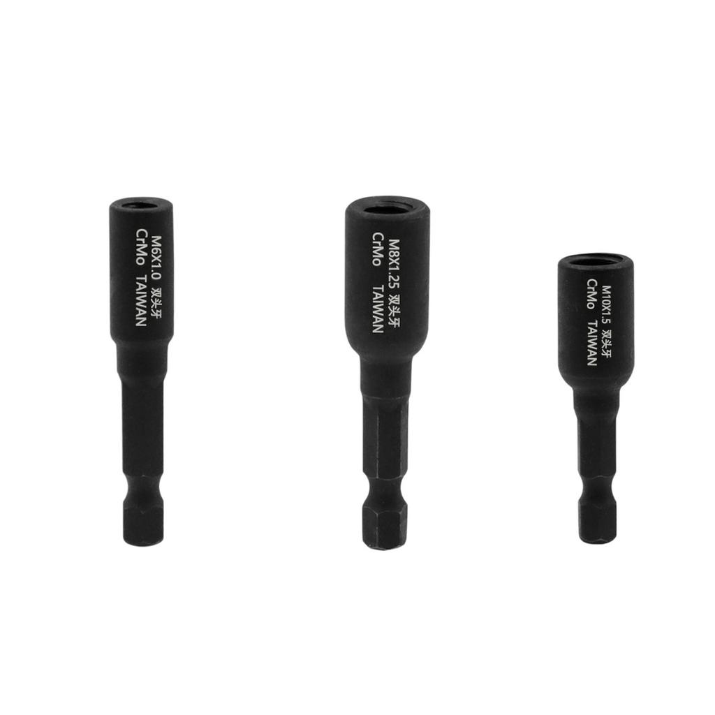 Milageto 3 Pieces Hanger Bolt Drivers Drill Driver Bits for Double Headed Screws Sturdy Hanger Bolt Installation Tool for, M8