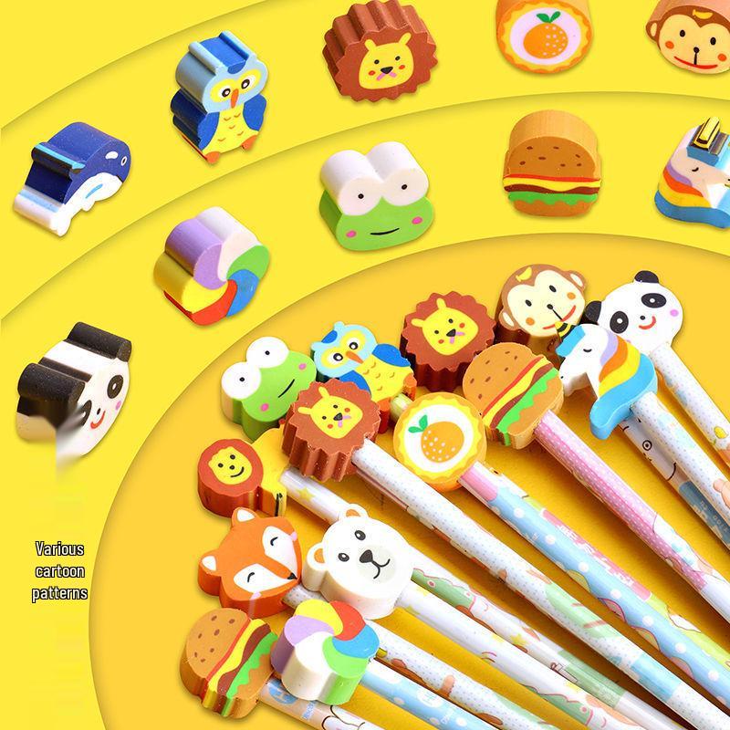 

Children s Lead-Free Cartoon Pencils with Erasers – Creative and Adorable Learning Stationery Set HB