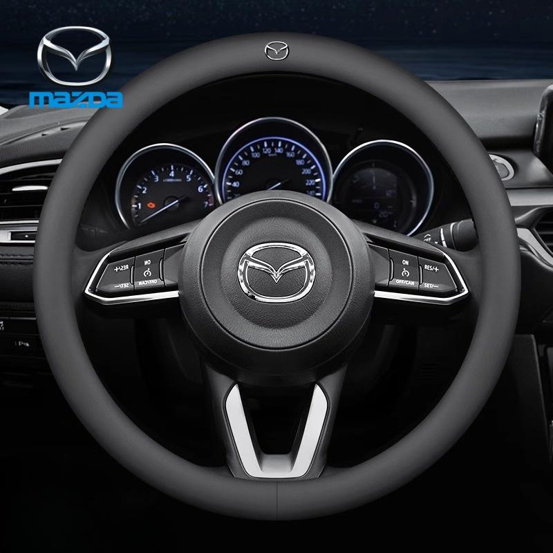 38CM kryt volantu z karbonových vláken a kůže pro Mazda Axela Atenza 3 2 6 CX3 CX5 CX30 CX8 CX9 MX5 RX7 RX8 SKYACTIV