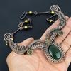 Green Jade Selenite Gemstone Handmade Necklace, 999 Copper Wire Wrapped Adjustable Chain Necklace Dainty Jewelry For Memorial Day