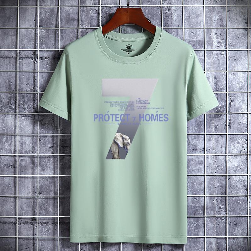 Men Short-sleeved T-shirt Cotton Summer Round Neck Shirt Korean Version of Loose Bottoming Sports T-Shirt