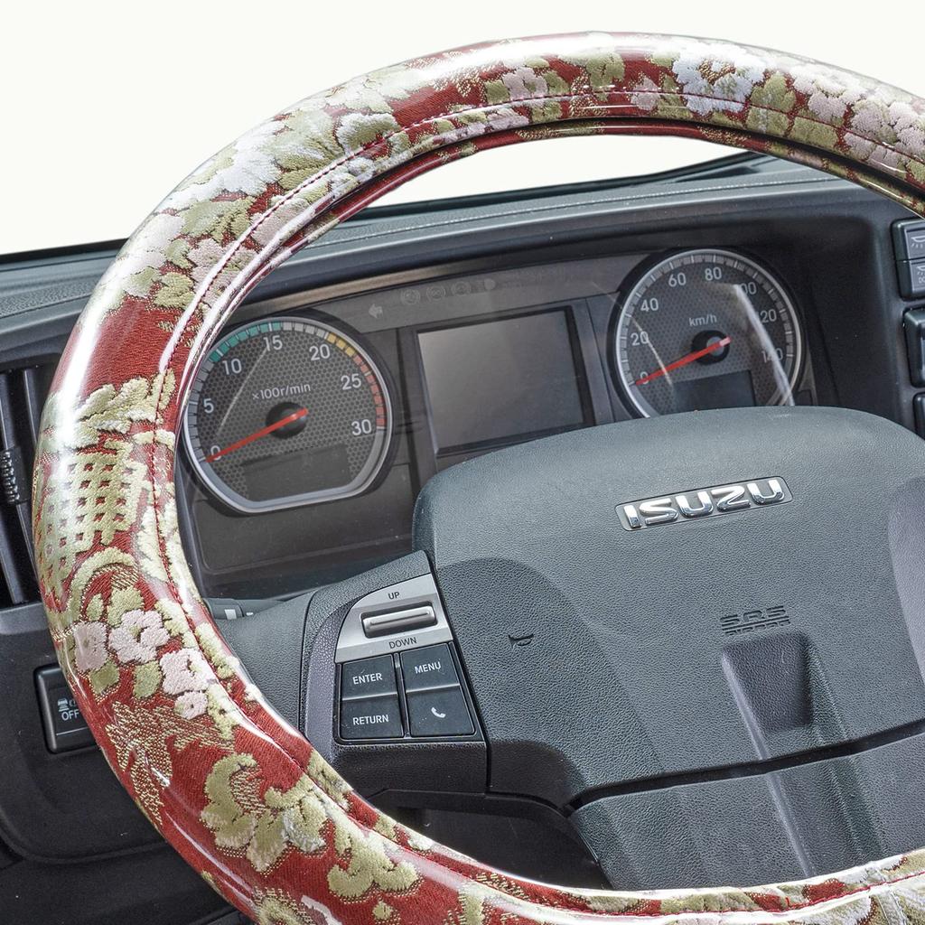 Miyabi Truck Truck Truck Kinkazan Extra Thick Steering Wheel Flower L (MIYABI) Supplies, Parts, Interior, Cover, Basket, Wine, (41.5-42.5cm) HC-HK-LWI