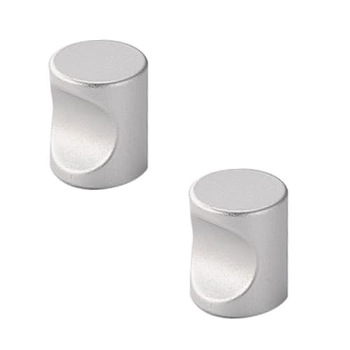 SaveSooo Drawer Handles (Silver, Set of 2) with Screws, Aluminum Alloy Round Drawer Pulls, Knobs, Cabinet Pulls, Wardrobe Pulls