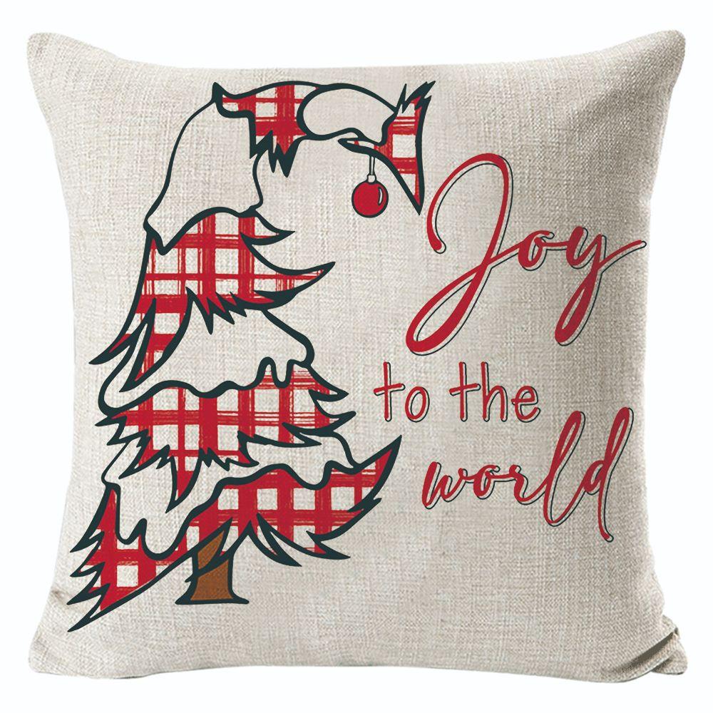 New Christmas Linen Pillow Cover Simple Sofa Pillow Home Printed Cushion Cover
