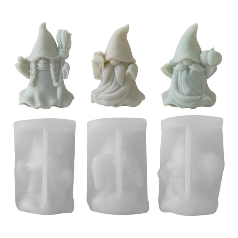Multifunctional Halloween Dwarf Silicone Mold Faceless Gnome Aromatherapys Candle Mold Halloween Ornament Resin Molds
