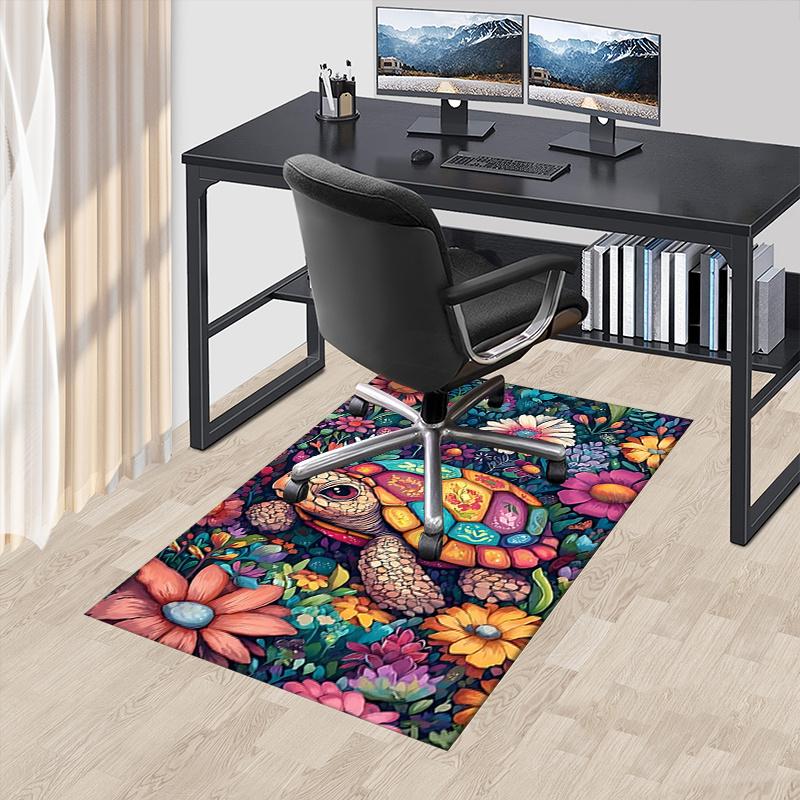 Colorful Turtle Chair Mat Office Carpet for Home Decor, Sofa Rug, Gift for All Rooms