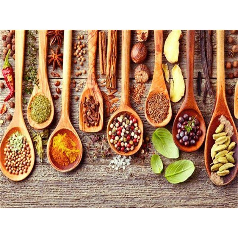 DIY 5D Diamant Malerei Gewürz Diamant Stickerei Essen Kreuzstich voller runder Bohrer Strass Kunst Wand Home Decor Geschenk