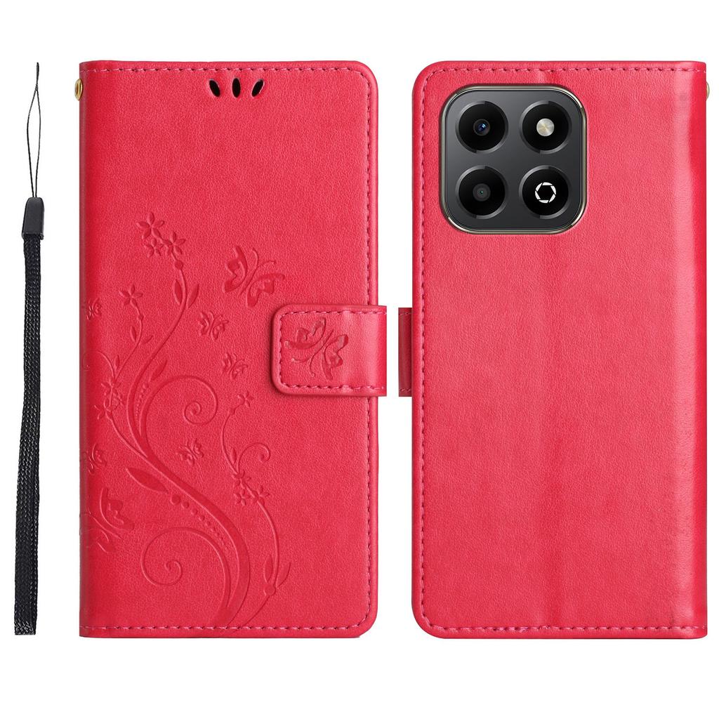 For Honor X7c 4G/200 Smart 5G Case Pattern Imprint PU Leather Phone Wallet Cover with Strap