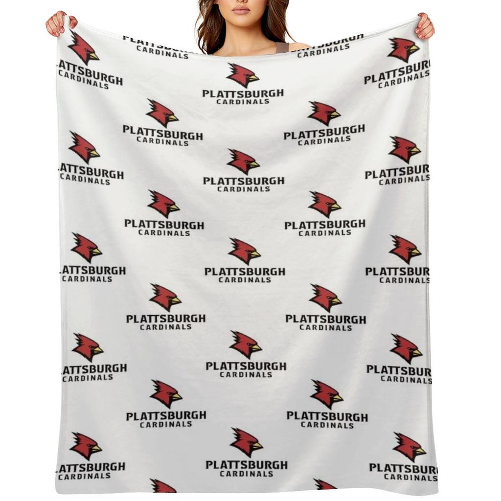 Plattsburgh Red Hawks Throw Blanket Soft Plaid Bed Fashionable Decorative Sofa Single Blankets