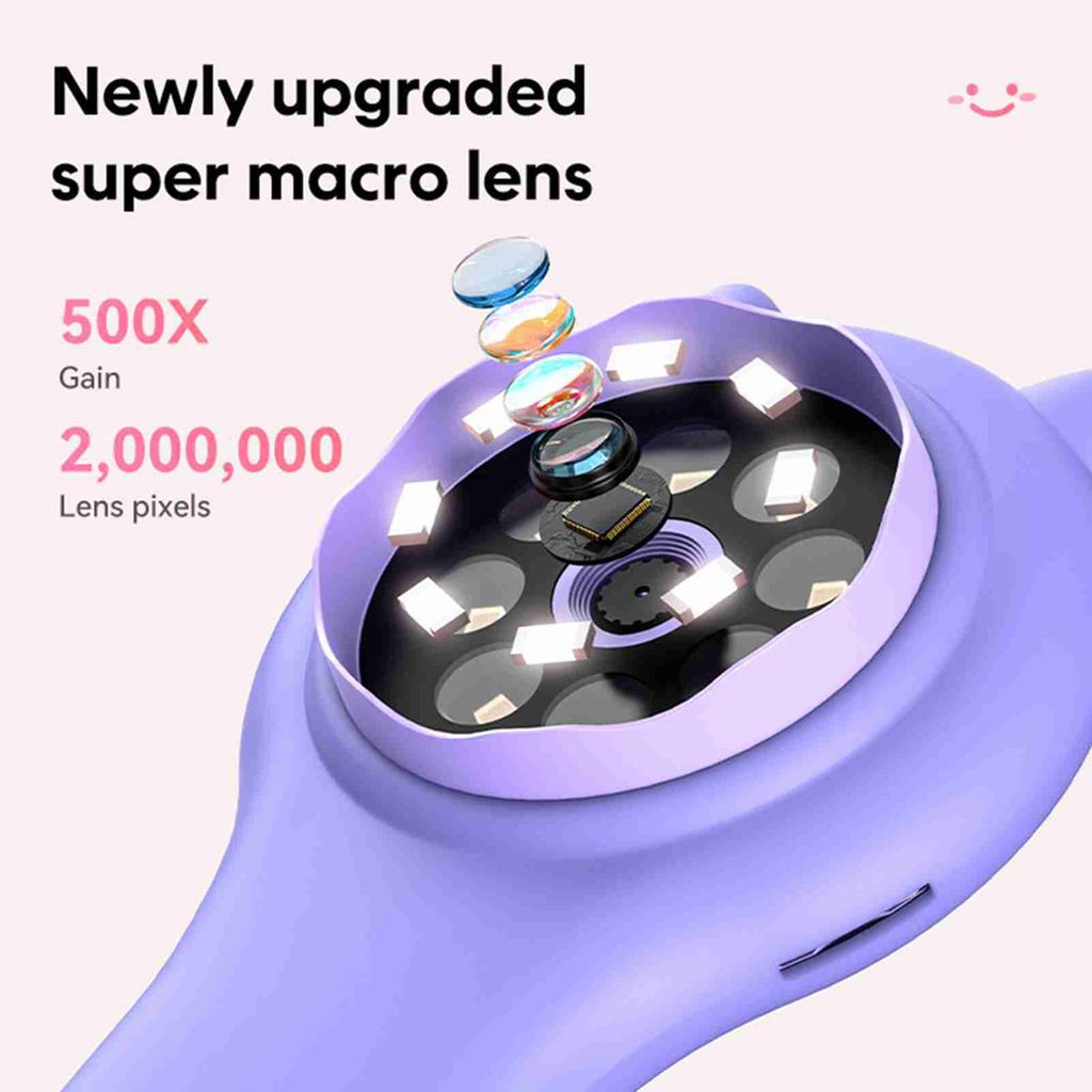 1080P Mini Microscope for Kids 500X Magnification Portable Handheld Magnifying Glass Rechargeable LE