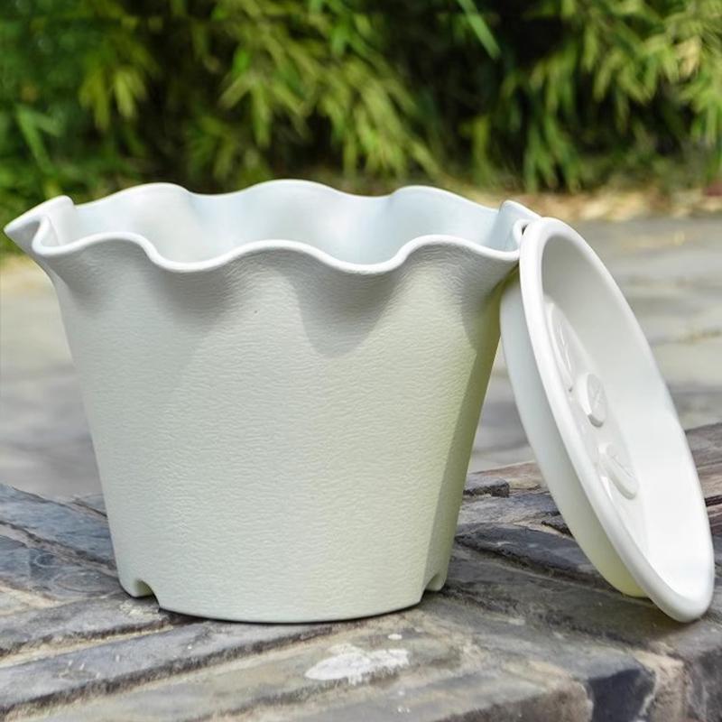 1PC Resin Not Easily Broken Elegant Flowers Durable Long-lasting Practical DIY Lotus Leaf Edge Flowerpot Living Room