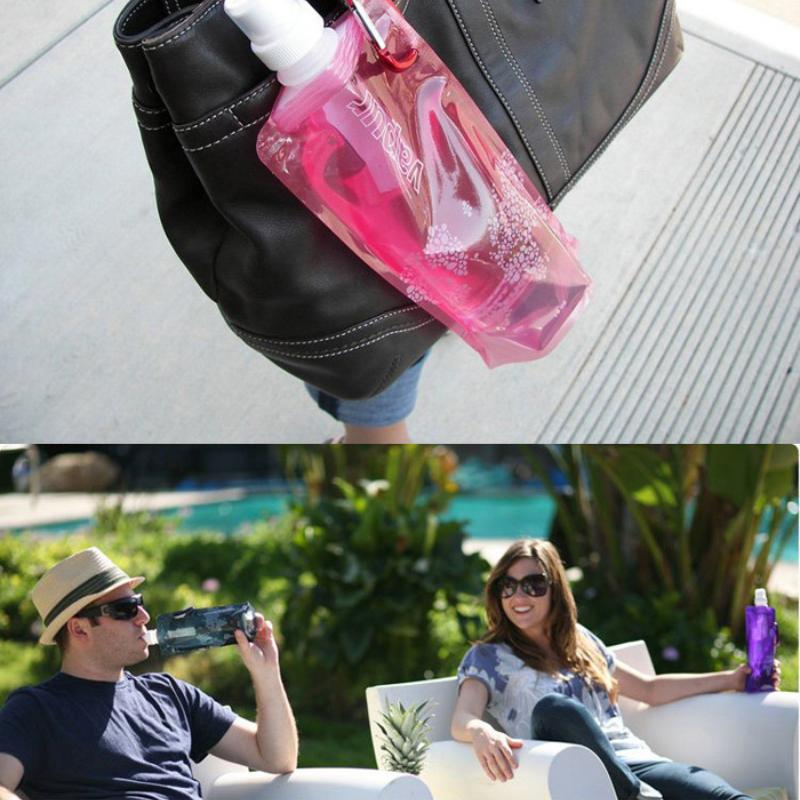 500ml Portable Ultralight Collapsible Water Bottle Outdoor Sport Supplies Hiking Running Camping Travel Soft Flask Water Bag