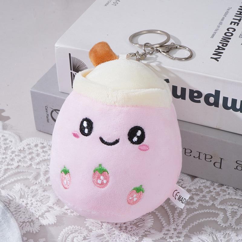 Fruit Bubble Tea Plush Keychain Doll Gift