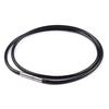 Schwarzes Wachs-Lederband, Edelstahl-Drehverschluss, Halskette, Halsband, Seil, Schmuck