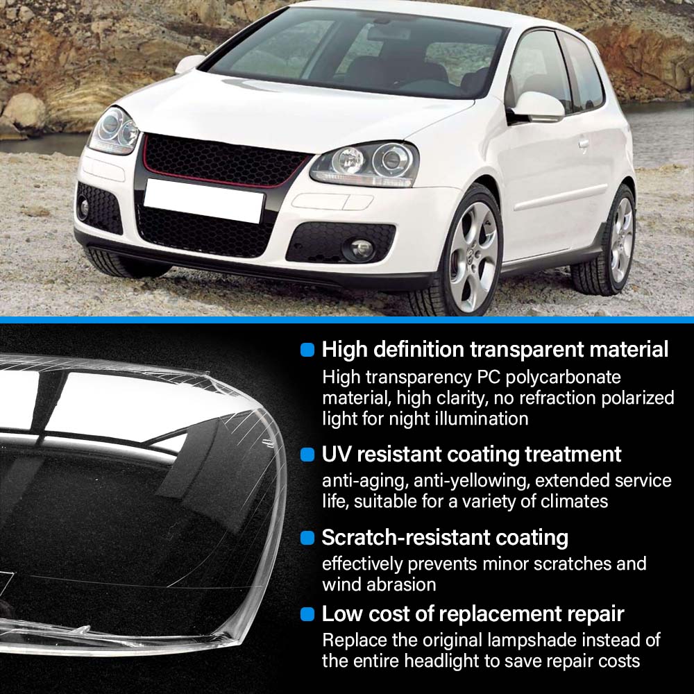 Front Headlights Lens Shell Cover Lampcover Transparent Lampshade For Volkswagen Golf 5 MK5 Jetta Rabbit 2005-2009 Accessories