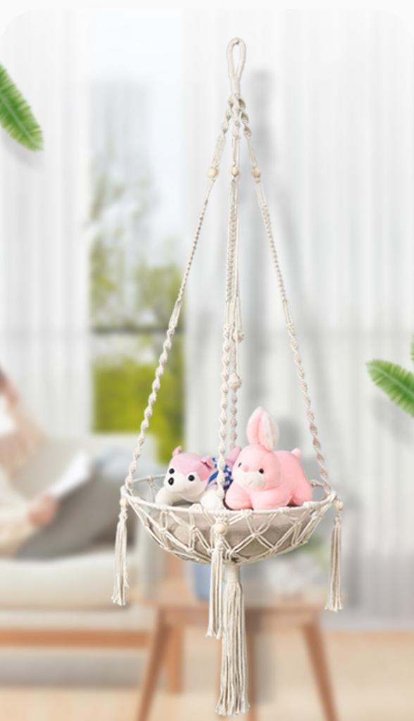 Handmade Woven Hanging Cat Hammock – Boho Pet Bed with Tassels, Cozy Suspended Cradle for Cats & Small Dogs Less
