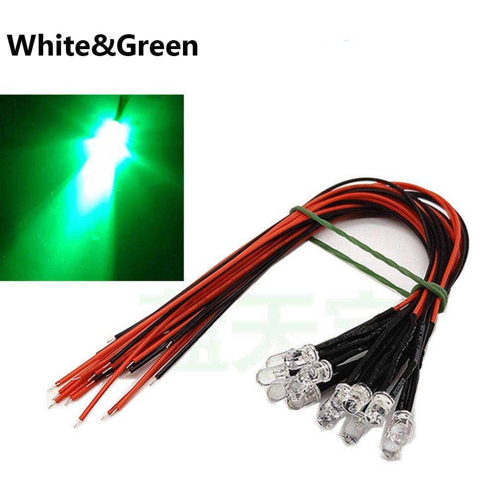 10pcs 3mm 12V LED Light Red White Yellow For 1/10 RC Crawler 1/14 Tamiya RC Truck Drift Car Truck Toys SCX10 SCANIA G63