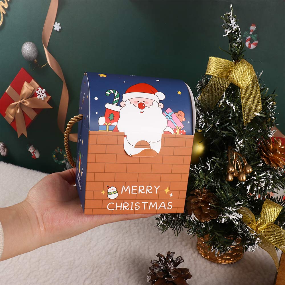Shop New Year Nougat Chocolate Candy Gift Basket Xmas Gifts Bag Packaging Boxes Christmas Handbag