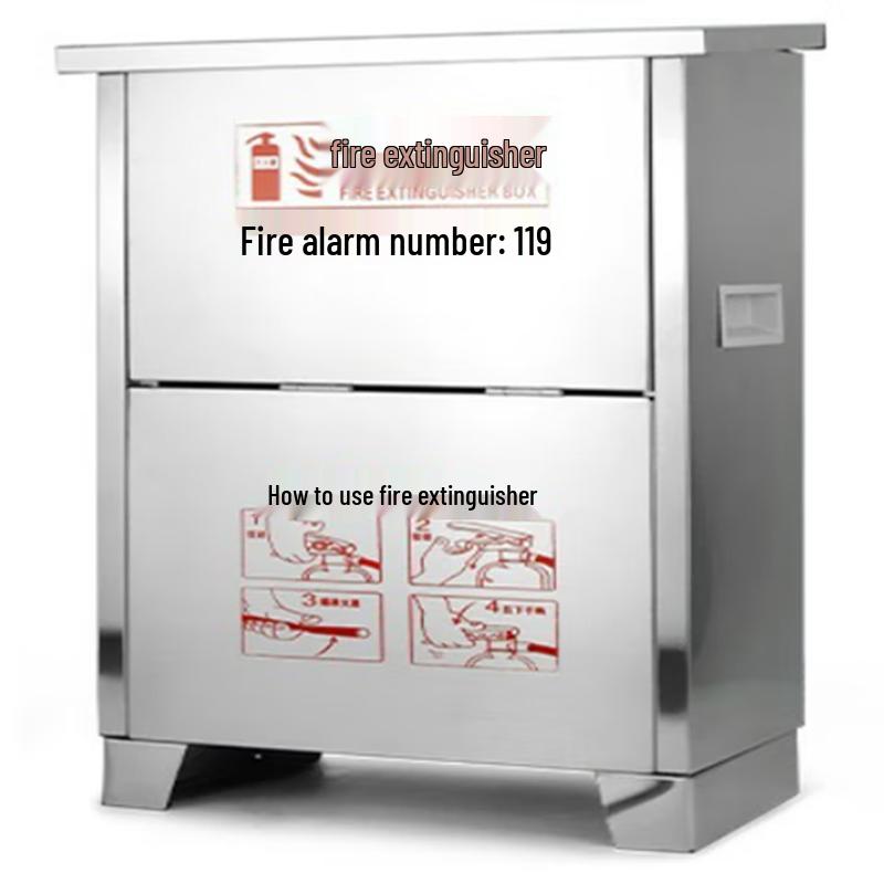 304 Stainless Steel Indoor Dual Fire Extinguisher Cabinet