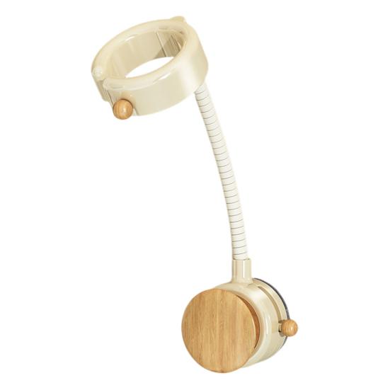 Wall Hair Dryer Holder Wall Mount Suction Cup Blow Dryer Stand Angle Adjustable Hair Dryer Hanger with Cable Storage for Bathroom Organization
