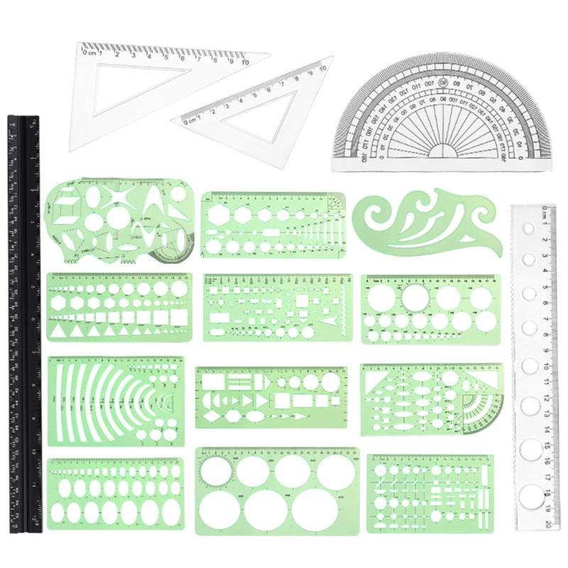 Circles Templates Measuring Circles Ruler Circles Stencil Geometry Ruler Office School Supplies for Building Drawing
