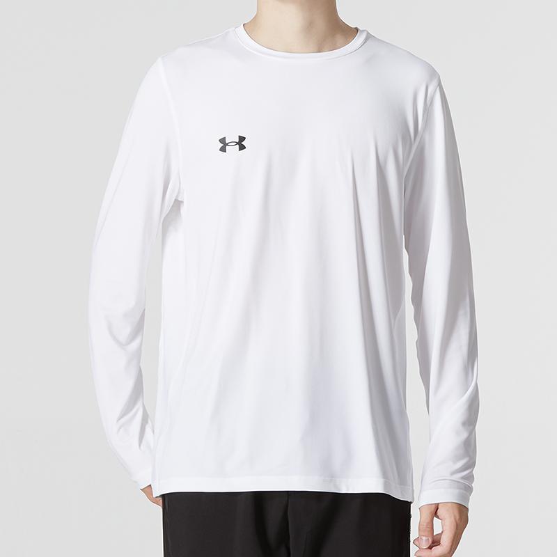 Under Armour Solid Color Crew Neck Sweatshirt And Cuffed Long Pants Casual Sports Set Men Sets White Black 22600307-100+23600704-001