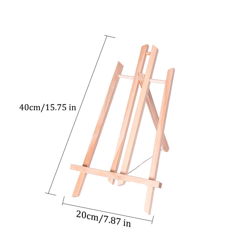 Holz Staffelei zum Malen, 20cm 24cm 30cm 40cm 50cm Höhe Klappbarer Tischständer Dreieckige Halterung, Malzubehör, 1 Stück HJ-02
