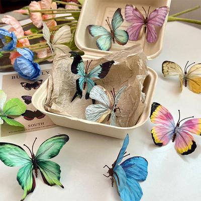 10PC DIY Decor Hochzeiten Home Garten Akzente 3D gedruckt künstliche Schmetterlinge PVC