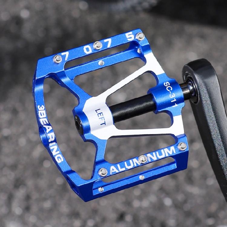 Nonslip Road Bicycles Pedals Aluminum Alloy Mountain Bicycles Pedals 3 Bearings Wide Flat Cycling Pedals Enduring