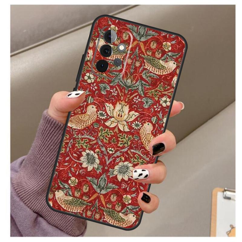 William Morris Strawberry Thief Case For Samsung Galaxy A35 A55 A15 A32 A12 A22 A52 A06 A54 A34 A14 A56 A36 A26 A16 A13 A53