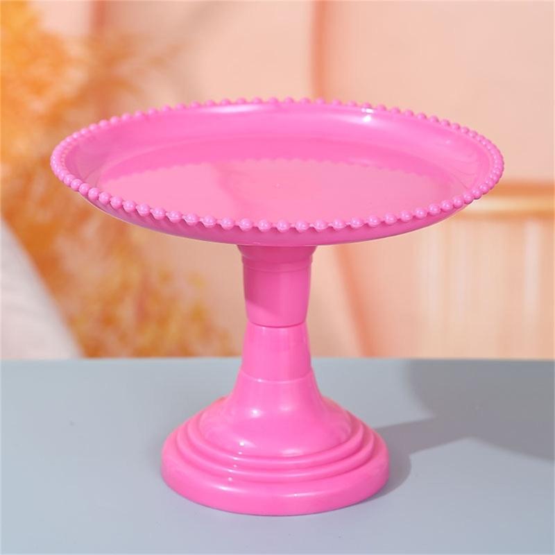 Slip Resistant Base Tall Dessert Display Stand Snacks Fruit Serving Plate Elegant Plastic Construction for Celebration